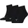 Unisex Quarter Socken 3er Pack Schwarz 47-49