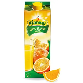 Pfanner Orangensaft (1 x 2 l) – 100% Orange – reich an Vitamin C – Fruchtgetränk ohne Zuckerzusatz (Packung mit 6)