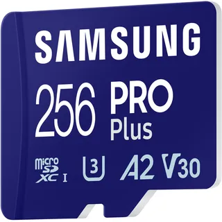 Samsung PRO Plus 256 GB microSDXC-Speicherkarte (180 MB/s, Class V30, A2)