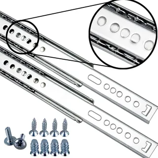 ID Dinkel Schubladenschienen 2 STÜCK Teilauszug Rollenauszug Kugelführung H 27 L 278 mm