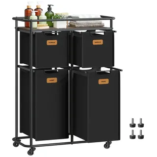 VASAGLE Wäschekorb, Wäschesortierer mit Rädern, 150 L