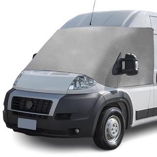 Sonnenschutz FIAT Ducato Wohnmobil |Typ 250 |Ab 2006| Wohnmobil Thermomatte 600D Oxford-Tuch, Anti-Kondensation im Winter Und Sonnenschutz Im Sommer (Grey,FIAT Ducato 2016-2023)