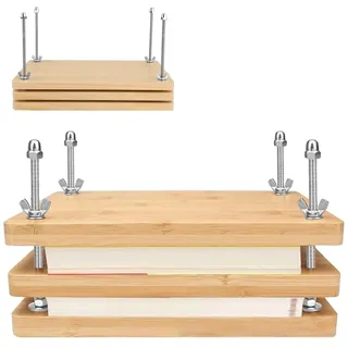 Buchpresse aus Holz, 30x20cm Buchpresse Multifunktionale Manuelle Stabiles Buchbindewerkzeug Praktisches Buchbindezubehör DIY-Buchbindeetiketten Holzformfaktor Polsterpresse Für Zuhause Schule