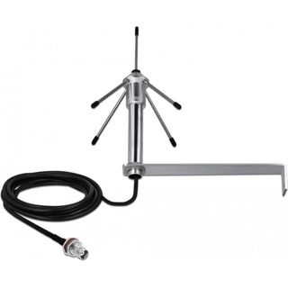 DeLock Antenne TNC Buchse 3 dBi omnidirektional starr mit Anschlusskabel RG-58 C/U 3 m Wandmontage Outdoor Silber, [12564]