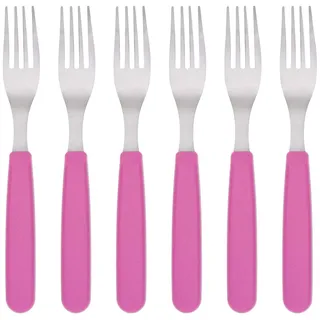 Gräwe Tafelgabeln, 6 Stück, Edelstahl, bunte Griffe, pink