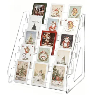 GGesii 5-stufiger Acryl Kartenständer Transparenter, Einfache Montage | Acrylmaterial, für Sammelkarten, Graded Cards, Toploader – Vertikales Präsentationsregal für Schreibtisch & Ausstellungen