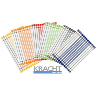 Kracht 3er Pack Halbleinen Geschirrtuch 50x70 Blockstreifen 2-910-18 grau