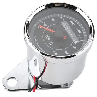 Qiilu Kilometerzähler Tachometer, Universal Motorrad Retro Modifikation LED Kilometerzähler Tachometer Digital Mile Meter Gauge