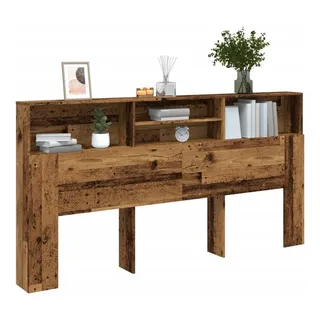vidaXL Bett-Kopfteil mit Ablagen Altholz-Optik 200x19x103,5 cm