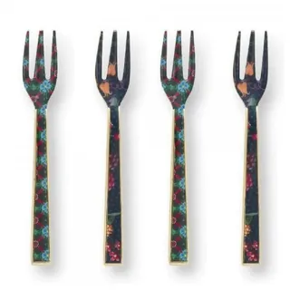 Pip Studio Set/4 Kuchengabeln Emailliert Berry Blues