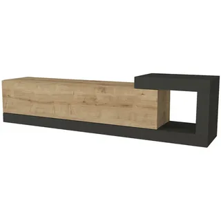 [en.casa] Fernsehschrank Luhanka 150x29,5x38,5cm Eiche / Anthrazit