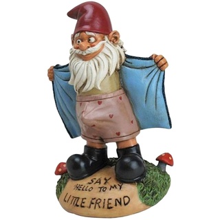 Lustige Gartenzwerge im Freien – Lustige Figur aus Harz – -Uhr, Unterwäsche, Dekoration für Gartenzwerg, Terrasse, Rasen, Keine Tür, Geschenk