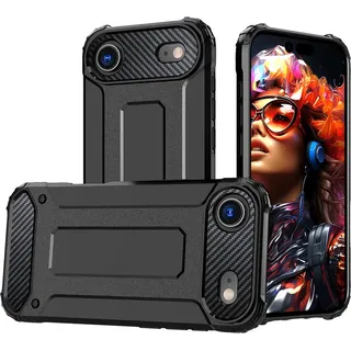Hybrid Armor Hülle für iPhone 17 Air - Schwarz