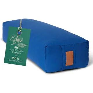 #DoYourYoga Yoga-Bolster Paravati gefüllt mit -Buchweizenschalen - 67x22x13cm - Navyblau eckig Blau