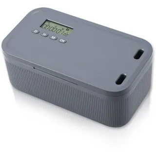 Safe Timed Lock Box, Handy Safe mit Zeitschloss, Multipurpose Lockable Zeitschloss Box mit 2 Arbeitsmodus, Handy Gefängnis für Küche Zuhause Schule Personal Reisen, 23.9x13.1x 9.6cm(grau)