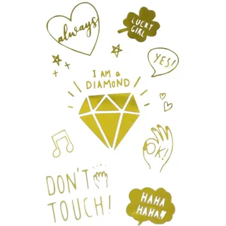 Oblique Unique® Handy Sticker Smartphone Hülle Aufkleber Diamant Kleeblatt Herzen Don`t Touch + Diverse Motive Scrapbooking Basteln Verzieren Gold Selbstklebend