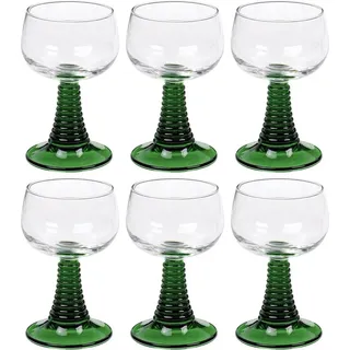 6 Römer Römergläser Grün Weingläser Wein Gläser Glas 27 cl 0,2 L Geeicht - Grün