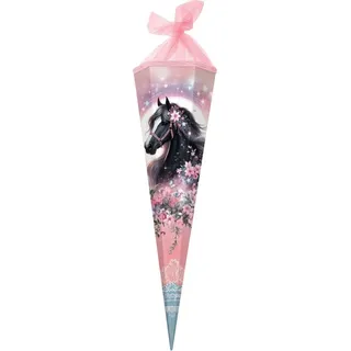 Goldbuch Schultüte 85 cm 6-eckig Luna - Rosa/Schwarz