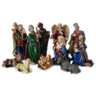 zeitzone Krippenfiguren Set Handbemalt Weihnachten 11 teilig