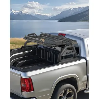 Vevor Überrollbügel Kohlenstoffstahl für die Ladefläche, universeller einstellbarer (1524-1651 mm) Pickup-Überrollbügel mit Aufsatzleuchtenha... - Schwarz