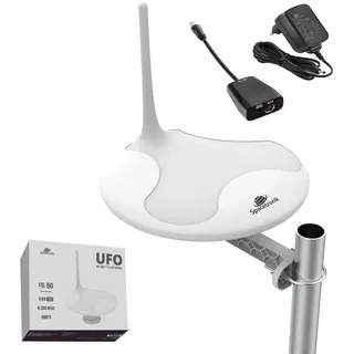 Spacetronik 4K DVB-T2 Antenne Außen Aktiv mit Verstärker – 360° Rundstrahlantenne, Wetterfest, LTE/5G Filter, Full HD & 4K Ultra HD, Magnetfuß & Masthalterung, DAB+ Radio