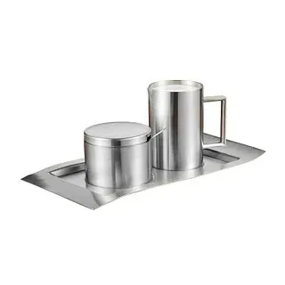 Esmeyer WAVE Milch- und Zucker-Set Milchkännchen: 0,25 l silber,