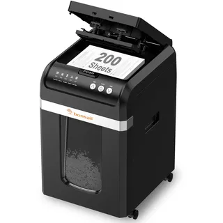 Bonsaii Aktenvernichter mit automatischem 200-Blatt-Einzug, 60 Min Dauerbetrieb, DIN P-4 Mikroschnitt, 31L herausziehbarer Behälter, leise (58 dB) & energiesparend – ideal fürs Büro, C283