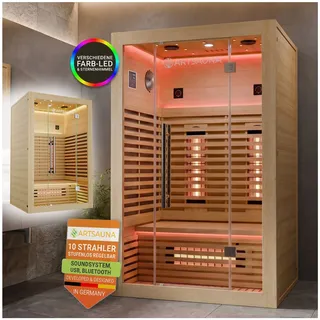 Artsauna Trondheim120 Natur mit Vollspektrumstrahler und LED-Beleuchtung