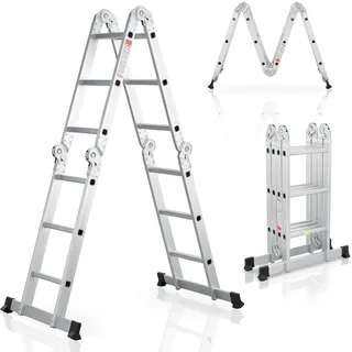 Juskys Aluminium Multifunktionsleiter 6 Sprossen