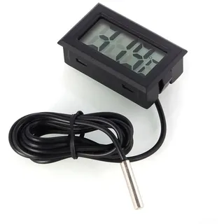 HpLive Mini LCD Digital Thermometer Temperatur Tester mit Externem Sensor für Kühlschrank, Gefrierschrank, Kühlschrank, Aquarium, Thermometer mit Sonde (5m Kabel)