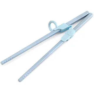 3 Pcs Cute Chopsticks Helper Kinder Essstäbchen Set für Anfänger lernen Essutensilien(Blau)