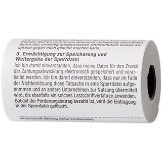 Heipa Thermorolle 57 x 36 x 12mm /12m weiß mit SEPA-Lastschrift VE=50 Stück