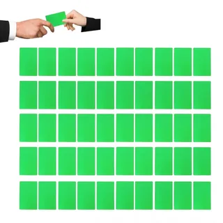 50 Pcs Blank Metall Visitenkarten für Metall Visitenkarten Mehrfarbige | Metall Visitenkarten Wärmeübertragung Verschleißfeste Aluminium Visitenkarten Blank DIY Handwerkszubehör Display (Grün)