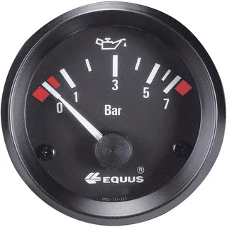 EQUUS 842095 Kfz Einbauinstrument Öldruckanzeige Messbereich 0 - 7 bar Standart Gelb, Rot, Grün 52 mm