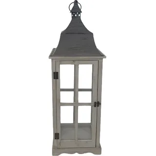 FD Deko Laterne Holz 74 x 25 cm grau