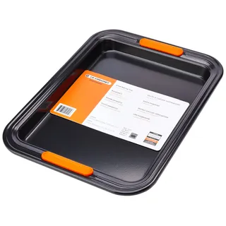Le Creuset Kleines rechteckiges Backblech, aus Antihaftbeschichtetem Karbonstahl, 32,2 x 24 x 2,58 cm, Schwarz matt, 46078320010000