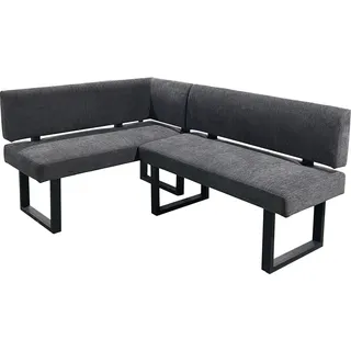 byLIVING Eckbank Vancouver/Webstoff anthrazit/Metall Gestell schwarz ¦ Maße cm B: 181,5, H: 86