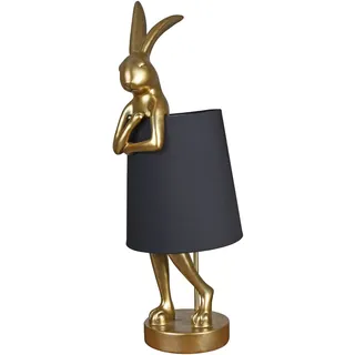 Palazzo Tischleuchte Hase Leuchte Rabbit Gold Schwarz Tischlampe ohne Leuchtmittel Hasenlampe Hasenfigur 68cm cw262 Palazzo Exklusiv