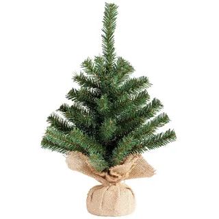 Kaemingk Mini Weihnachtsbaum im Jute Sack grün 45 cm