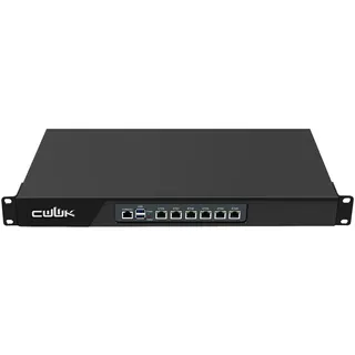 CWWK 1U N100 Firewall Appliance Rackmount, 19” Rack Firewall Hardware mit 6 Ports i226-V 2.5GbE LAN, U1 OPNsense Homelab Server DDR5 8GB RAM 64GB SSD, HD + VGA 2-Display, AES-NI