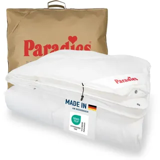 Paradies Winterdecke 135x200 cm Prima Bio, pflegeleicht und atmungsaktiv, 4 Jahreszeiten Druckknöpfen - Weiß