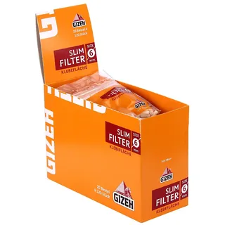 Gizeh Slimfilter 6mm mit Klebefläche (20x120)