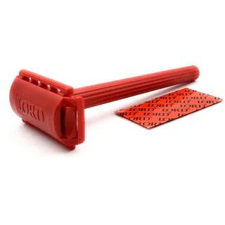 Lord Cool Klassischer Sicherheitsrasierer aus Kunststoff für Erwachsene - Rot, Unisex