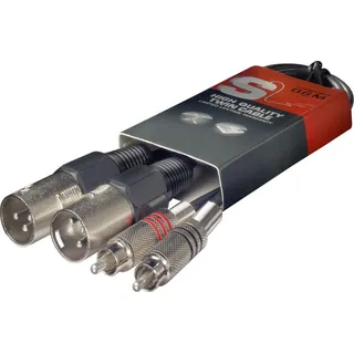 Stagg STC060CMXM Twin-Kabel (60 cm, Cinch-Stecker-auf-XLR-Stecker)