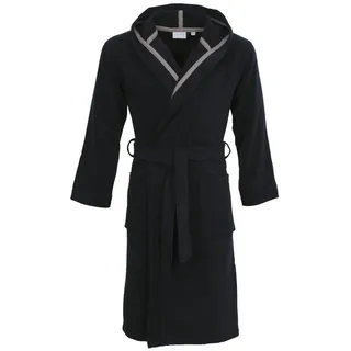 Carl Ross Unisex-Bademantel 41310, Midilänge, Walkfrottier, Kapuze, Gürtel, Midilänge blau XXL