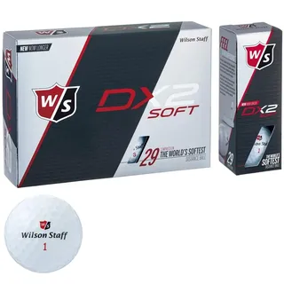 Wilson Staff Herren Golfbälle, 12er Pack, Anfänger, 29er Kompression, Dx2 SOFT, Weiß,