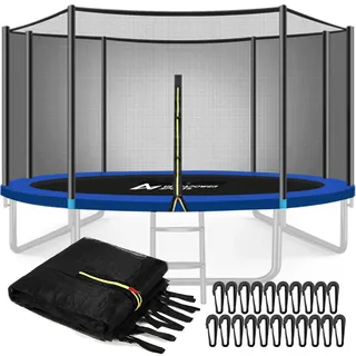 Trampolin Netz 366 cm Ersatznetz Sicherheitsnetz für Trampolin 366 cm 8 Stangen, UV-beständig Trampolinnetz Trampolinschutz Trampolinersatznetz Rundes Schutznetz für Gartentrampolin Ersatznetz Schwarz