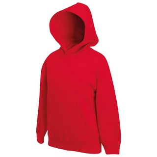 FRUIT OF THE LOOM Premium Hooded Sweat Kids UNISEX Kinder Kapuzen Sweatshirt, rot,