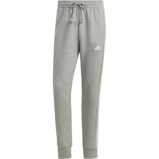 adidas Essentials French Terry Tapered Cuff 3-Streifen Hose Medium Grey Heather / White 2XL
