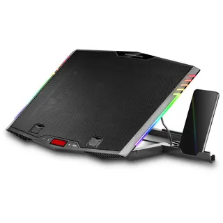MARSGAMING MNBC5, XL Cooling Base & Stand ARGB, 6 Fans, Smartphone Holder